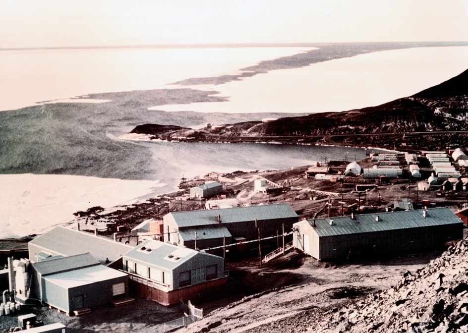 aerial of nuclear complex on coast